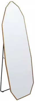 Beliani Tartas Standspiegel Unregelmäßige Form Aluminiumrahmen Gold 49x165cm (498205)