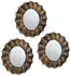 Relaxdays Wandspiegel Rund Gold 25cm, 3er-Set