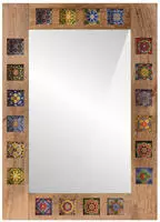 vidaXL Badezimmer Spiegel Natur 50 x 70 x 3 cm Massivholz Mango