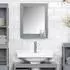 SoBuy Badspiegel Wandspiegel mit 1 Ablage, Dunkelgrau (FRG129-SG)