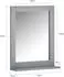 SoBuy Badspiegel Wandspiegel mit 1 Ablage, Dunkelgrau (FRG129-SG)