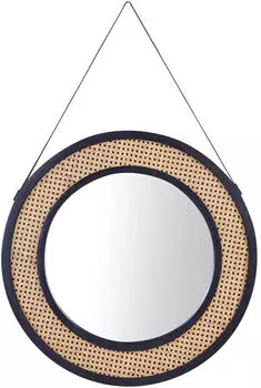 Beliani Cambrai Wandspiegel Rattan rund 70cm (Cambrai)