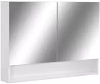 vidaXL LED-Bad-Spiegelschrank Wei&szlig; 80x15x60 cm MDF
