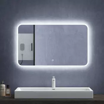 Mai & Mai LED-Spiegel 03 Badspiegel 100x60cm Touchschalter Beschlagfrei (LED-Spiegel-03)