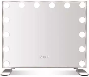 Costway Hollywood Schminkspiegel 14 LED 3 Lichtfarben 2-in-1 Tisch- & Wandspiegel (HU10314DE)
