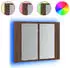vidaXL LED-Spiegelschrank Braun Eichen-Optik 60x12x45cm Holzwerkstoff (822843)