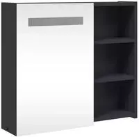 vidaXL Spiegelschrank mit LED-Beleuchtung Grau 60x13x52 cm