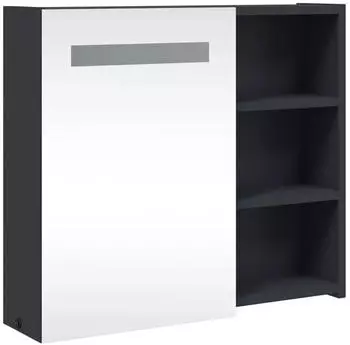 vidaXL Spiegelschrank mit LED-Beleuchtung Grau 60x13x52cm (357970)