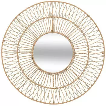 Atmosphera Millie Spiegel mit Seil, Beige, Ø75cm