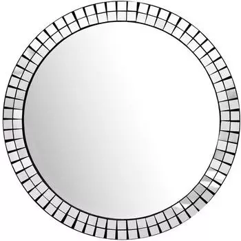 Wohnling Wandspiegel rund, Glas, schwarz, 60cm (WL7.473)