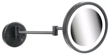 Geesa Mirror LED Rasier- und Kosmetikspiegel Ø21,5cm schwenkbar, schwarz matt