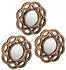 Relaxdays Wandspiegel Set rund gold, 3-teilig