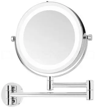 DEUSENFELD WL7CB LED Wand-Kosmetikspiegel 7x Vergrößerung Ø17,5cm verchromt (WL7CB)