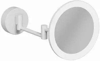 Kludi VELA R LED-Kosmetikspiegel mit Wandhalterung mattwei&szlig; 5899553W