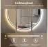 HOKO Amsterdam Badspiegel Rund 80cm LED Anti-Beschlag, Metall Schwarz (black)