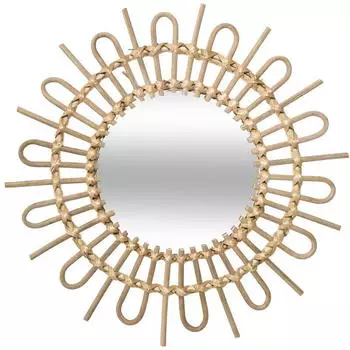 Atmosphera Soleil Runder Wandspiegel Rattan &Oslash;50cm (162202)