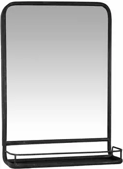 IB Laursen Wandspiegel mit Ablage, Metall, Schwarz, 70x49cm (3129-25)