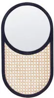 Beliani - Wandspiegel Natur Rattan Rahmen 30 X 56 Cm Oval Boho Wiener Geflecht