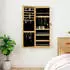 vidaXL Wandmontierter Schmuckschrank mit Spiegel und LED-Beleuchtung (353246)