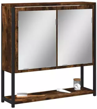 vidaXL Badezimmer-Spiegelschrank Rauchige Eiche 60x16x60cm Sperrholz (842423)