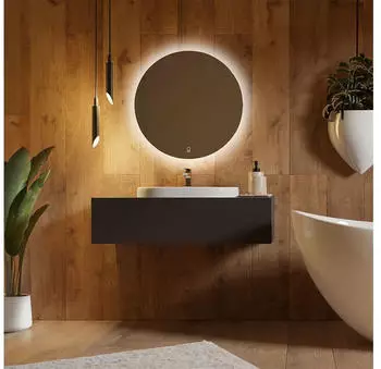 Home Deluxe SILA Badspiegel Rund LED &Oslash;60cm Antibeschlag 3 Lichtfarben 38W
