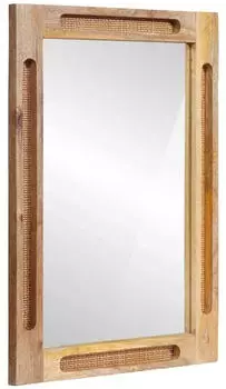 vidaXL Badezimmerspiegel 50x70cm Massivholz Mango Braun (4018075)