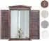 Mendler Wandspiegel mit Fensterläden 71x46x5cm Shabby Braun (72680)
