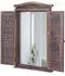 Mendler Wandspiegel mit Fensterläden 71x46x5cm Shabby Braun (72680)
