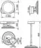 Kludi VELA R LED-Kosmetikspiegel mit Wandhalterung Brushed Gunmetal 58995N2W