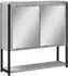 vidaXL Badezimmer-Spiegelschrank Grau Sonoma 60x16x60cm Holzwerkstoff