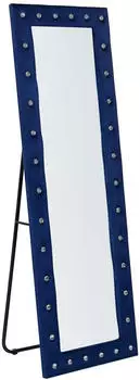 Beliani Ansouis Standspiegel Samt Marineblau 50x150cm