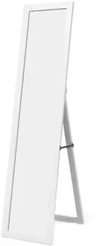 Costway Ganzk&ouml;rperspiegel 2-in-1 Stand/Wand Holzrahmen 37x155cm, Wei&szlig;