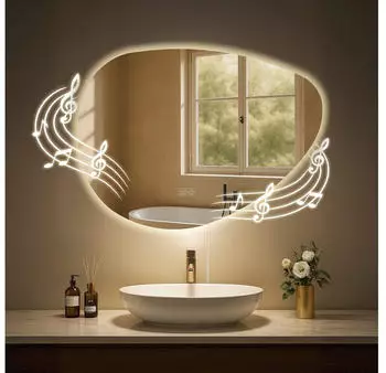 CLP Almafie Badspiegel LED dimmbar Anti-Beschlag Bluetooth (326286)