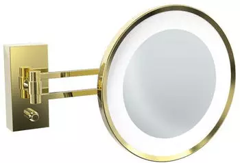 Decor Walther BS 36 Wand-Kosmetikspiegel LED 3-fach Vergr&ouml;&szlig;erung, gold (0122120)