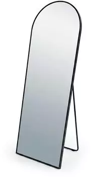 Relaxdays Spiegel 2in1 Stand- & Wandspiegel Aluminiumrahmen 160x50cm, schwarz