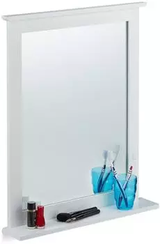 Relaxdays Wandspiegel mit Ablage Bambus, rechteckig, 68x56cm (10025001_0)