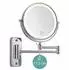 Relaxdays Kosmetikspiegel Wand LED 10-fach 360° drehbar Ø17,5cm silber