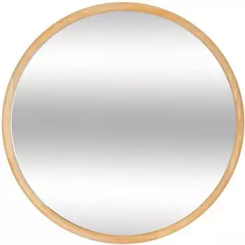 Atmosphera Kim Runder Spiegel Holz, D55cm