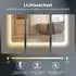 HOKO Alaska Badspiegel mit LED, Metallrahmen Weiß, 50x70cm, 2700-6500K