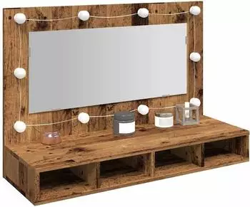 vidaXL Spiegelschrank mit LED, Altholz-Optik, 90x31,5x62cm (857005)