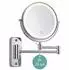 Relaxdays Kosmetikspiegel Wand, LED-Licht, Ø20cm, silber