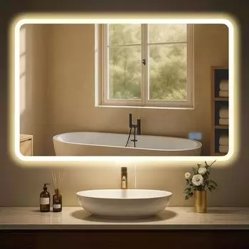 CLP Jericho Badspiegel LED-Beleuchtung dimmbar Anti-Beschlag 70x100cm (326268)