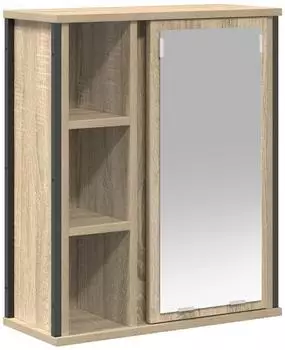 vidaXL Badezimmer-Wandschrank mit Spiegel Sonoma-Eiche 50x21x60cm (861903)