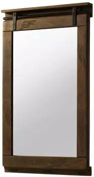 Massivmoebel24 Railway Spiegel Mangoholz 65x110cm braun lackiert (09-390-772-3083)