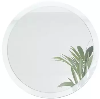Vladon Globe Wandspiegel Rund MDF-Rahmen Wei&szlig; Hochglanz, 80cm (Globe 80)