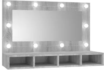 vidaXL Spiegelschrank mit LED Grau Sonoma 90x31,5x62cm (820458)