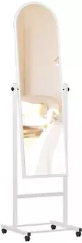CLP Evoir Standspiegel mit Rollen, Metallrahmen, wei&szlig; (317226)