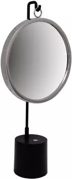 Kayoom Eleganca 225 Tischspiegel Rund Schwarz/Silber 65cm (QWEBS-BLK-SIV)