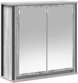 vidaXL Bad-Wandschrank mit Spiegel grau Sonoma 60x21x60cm (861900)