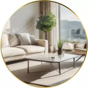 CLP Elsie runder Wandspiegel gold glanz, XL (323829)